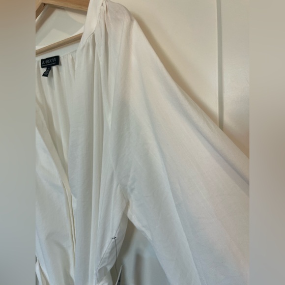 ELOQUII Relaxed White Applique Button Down Giraffe Dress Resort Safari 20 NWT - Picture 10 of 16